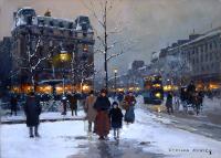 Edouard Cortes - Place Pigalle, Winter Evening